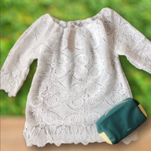 SOLD Crochet TUNIC delicate flower organic cotton - Picture 2 of 6